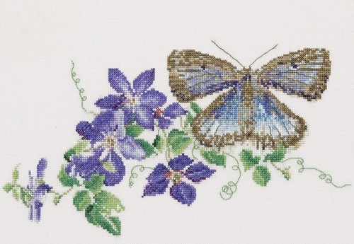 Cross stitch kit butterfly and - kit,