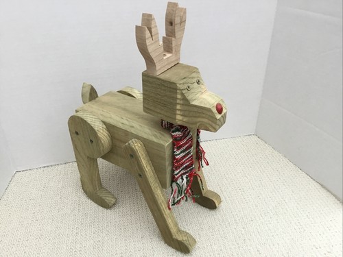 Handmade solid wooden reindeer - solid,