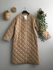 BNWT ZARA BEIGE FAUX LEATHER PUFFER JACKET SIZE S