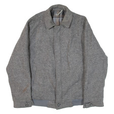 MELKA Mens Lined Jacket Grey Knit Wool M
