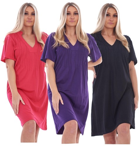 Ladies plain cotton nightwear - plain,