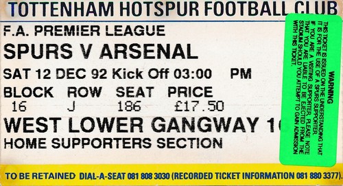 Ticket tottenham arsenal - tottenham,