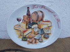 Vintage Porcelain French Les Fromages de France LARGE Cheese Plate L'Hirondelle