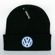 VOLKSWAGEN New Black Beanie Cuffed or Pull-on Hat