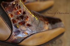 Oliver Sweeney Tan brown Crocodile Boots Loafers Shoes Mens UK 8 US 9 EU 42