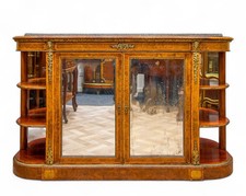Antique French Burr Walnut Credenza c.1880 – Ormolu, Mirrored Doors & Gallery
