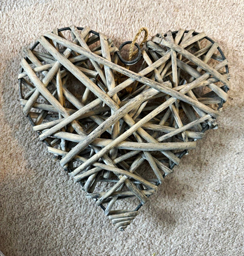 Grey wooden heart wall - wooden,
