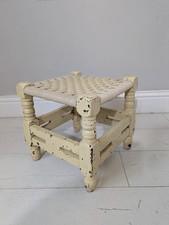 Painted Woven Stool Vintage