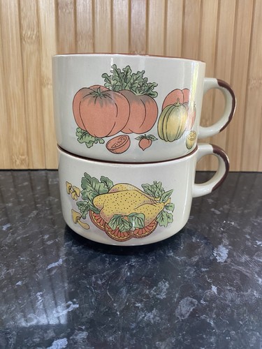 Vintage soup mugs - vintage, mugs/bowls