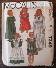 Vintage 80s McCalls 7349 Sewing Pattern Children Smocked Dress Pinafore 5 FF