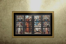 Church Religion Counted Cross Stitch Kit Stained glass Jesus  10" x 18" 14 count