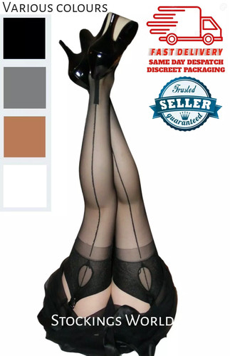 Seamed stockings - seamed,