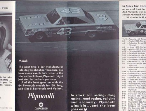 1968 plymouth performance - 1968,