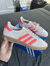 UK 10 Gazelle Indoor Adidas Mens Beige Red New JR3840