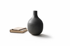 Half ribbed design vase - half, |