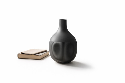 Half ribbed design vase - half,