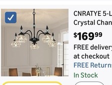 5-Light Vintage Black Crystal