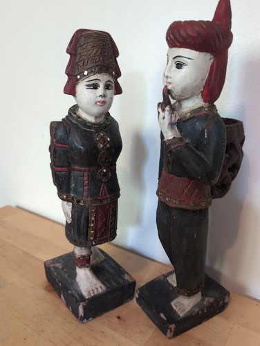 Antique indonesian wooden doll - antique,