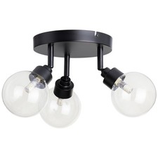 3 Light Spotlight Plate Black