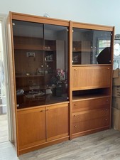 Large Vintage Oak Wood Display & Storage Cabinet - Great Condition - MUST GO