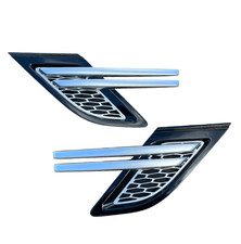 PAIR OF GENUINE RANGE ROVER SPORT L494 2013 2017 PRE WING VENTS BLACK SILVER