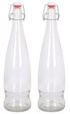 2X 1L Glass Swing Flip Top Lid