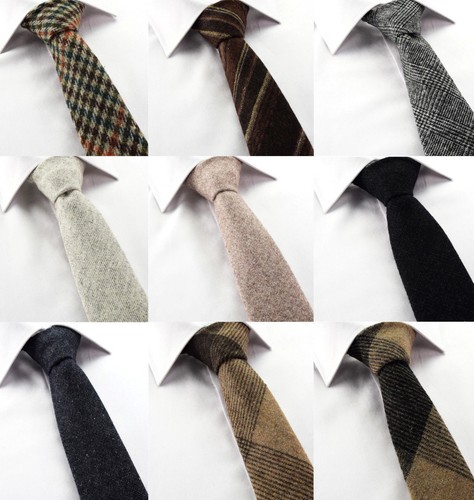 Men wool ties skinny - ties, 6cm
