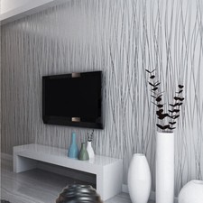 3D Non-Woven Wall Paper Roll Wallpaper Print Embossed Stripe Eco Bricks Stripe