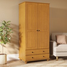 Pine 2-Door Double Wardrobe