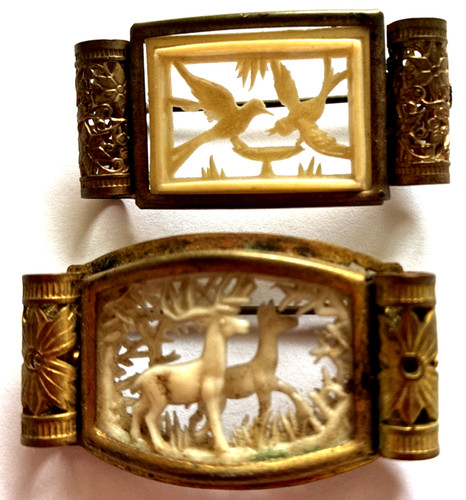 Art deco carved celluloid - deco,