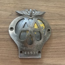 Vintage AA Grille car vehicle Badge Automobile Association old 048875 stamped