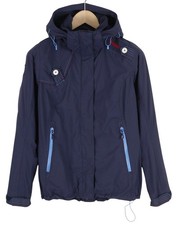 BERGANS OF NORWAY 5007 Sandef Jord Women Jacket S Blue Hooded Mesh Lightweight *