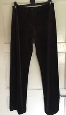 Velour straight leg trousers