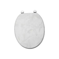 18" Universal Grey Marble Effect MDF Toilet Seat WC Bathroom Easy Fit+Fitting