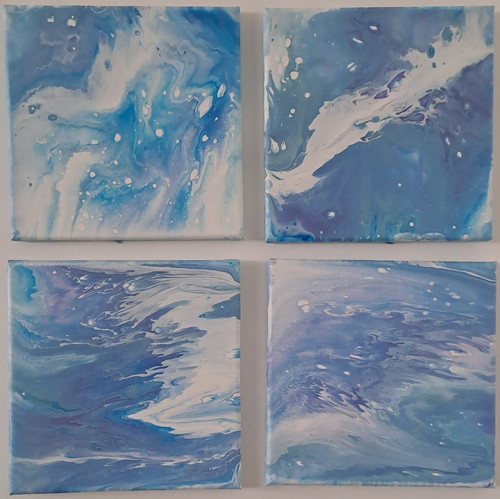 Set blue white abstract - set,