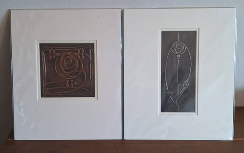 Pair hand crafted glasgow art - hand,