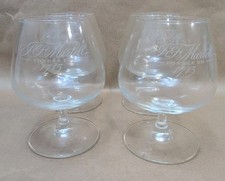Set Of 4 Vintage Crystal Glass J Martell 1715 Etched Brandy Glasses Arc France 