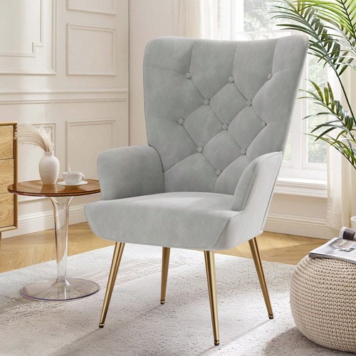 Velvet accent armchair with - velvet,