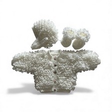 Hand Knitted White Loopy Knit