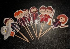 12 X Harry Potter Cupcake Picks Cake Topper Kids Birthday Party Decorations Flag