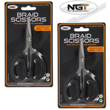 2 x NGT Stainless Steel Razor Sharp Braid Scissors Carp Coarse Pike Sea Fishing