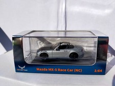 Mazda MX-5 Race Car 1/64 scale diecast model by DCT  Shadow in Silver