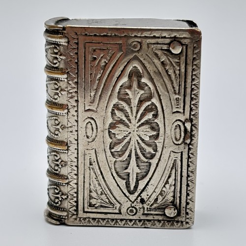 Antique book form vesta case - book,