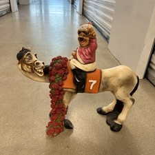 Vntg 1983 Universal Statuary Horse Thoroughbred Jockey Equestrian Mancave Rare 