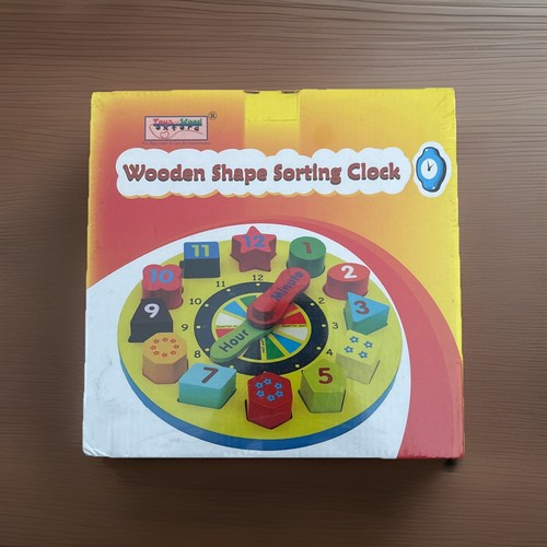 Wooden shape sorting clock - shape,