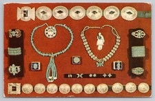 Native American Indian Jewelry Turquoise Necklaces and Silver Belts Postcard
