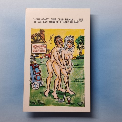 Comic postcard nudist - comic,