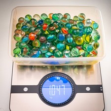 Vintage Glass Marbles 1kg Cats Eye & Clear Assorted Colours Collection