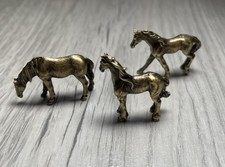 Mini Brass Horse Figurines Set