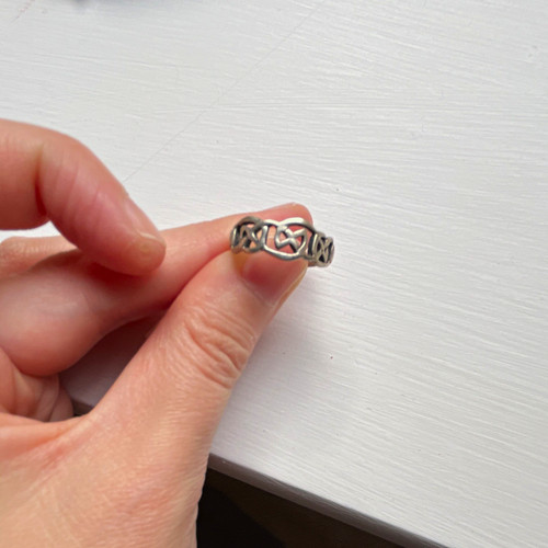 Silver celtic knot band - silver, ring